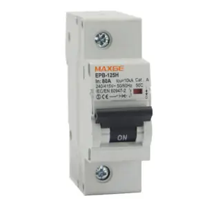 magnetotérmico EPB125H 10kA para protección de línea. Curvas B/C/D, 1P–4P, In hasta 125A, 27mm por polo y montaje en carril DIN 35mm.